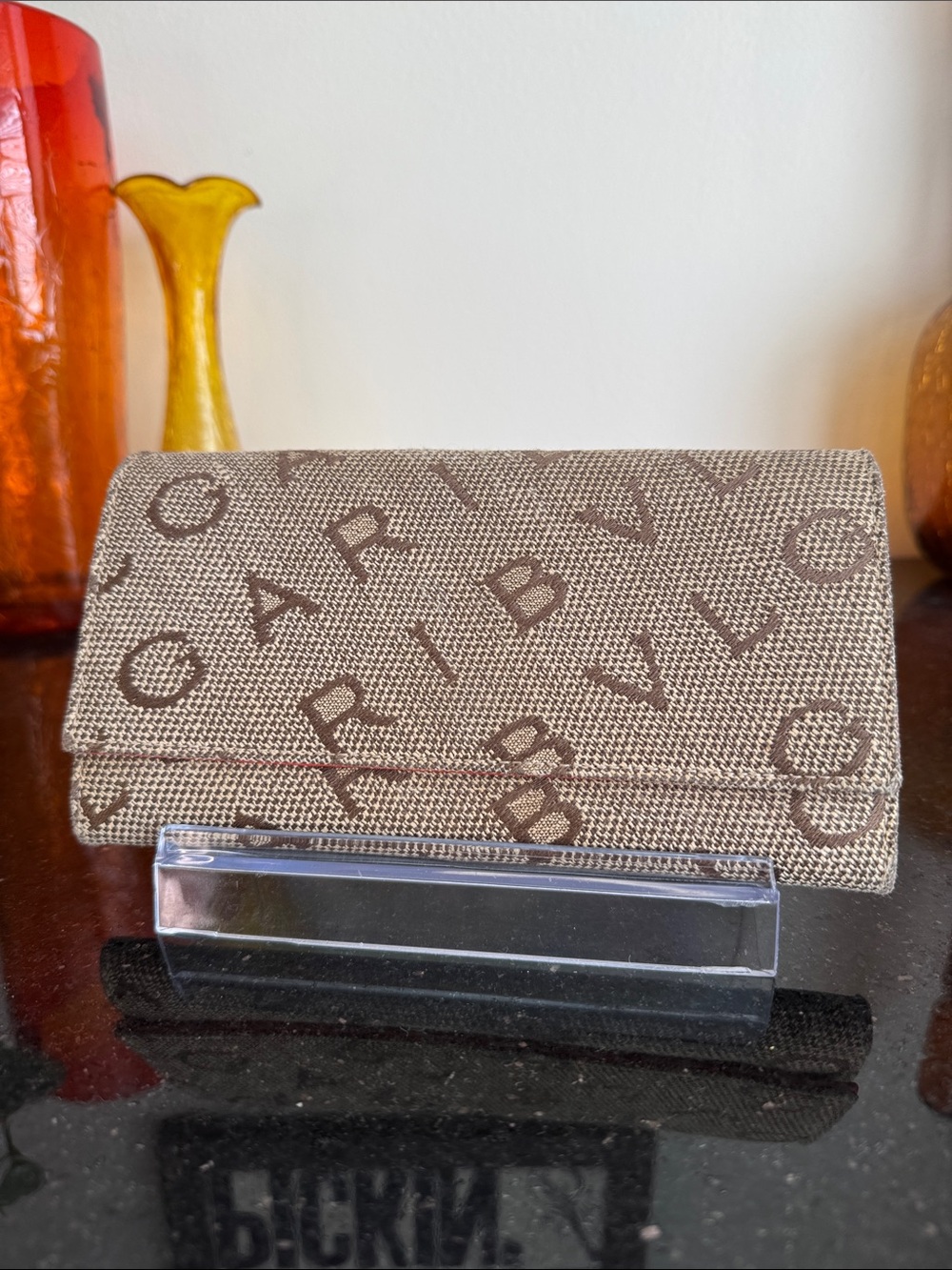 Vintage BVLGARI Logomania Monogram Canvas Wallet